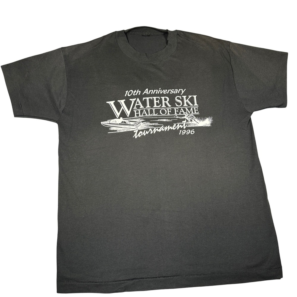 Vintage 1996 Water Ski Hall of Fame 10th Anniversary Tournament T-Shirt Black L